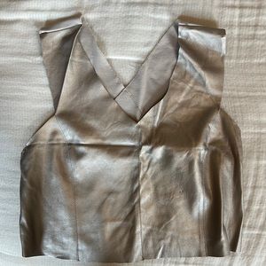 Leather cropped top